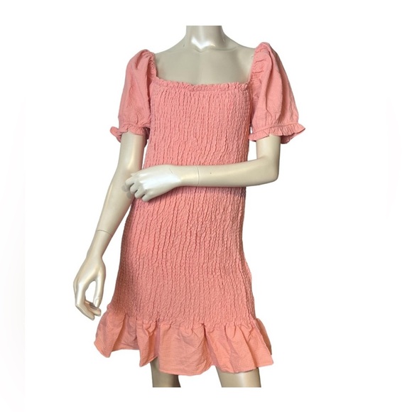 Bibi Light Pink Smocked Puff Sleeve can be Maternity, sold out online, NWT - Picture 1 of 8